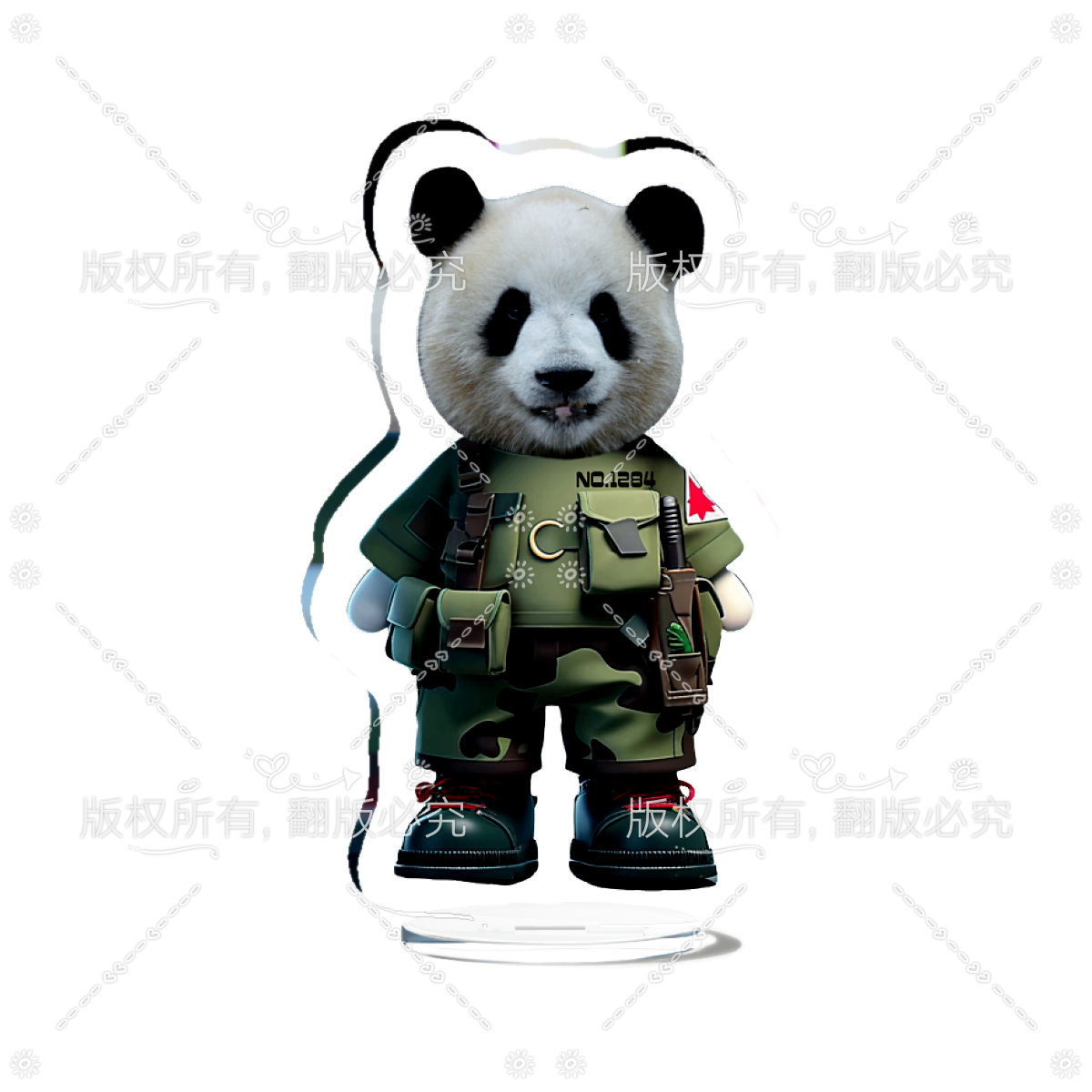 大熊猫渝可1284周边迷彩系列人形立牌