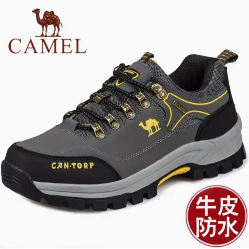 秋冬骆驼男鞋户外登山鞋女休闲运动鞋真皮防水耐磨徒步鞋子男棉鞋
