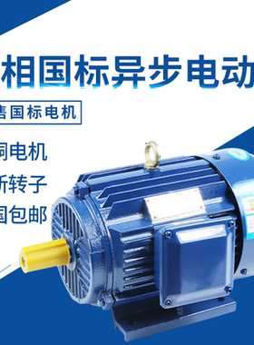 三相异步电动机380V国标三相电机全铜线750W~11KW高效节能型马达