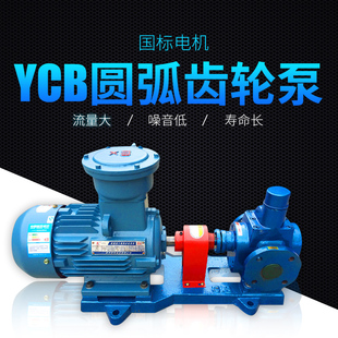 低噪音圆弧齿轮油泵YCB三相380v铜线高压力抽油泵循环液压离心泵