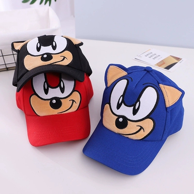 儿童刺猬索尼克帽子春夏男童幼儿园超音鼠棒球帽小孩防晒遮阳帽