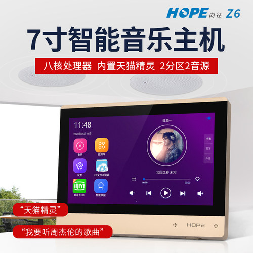 HOPE/向往Z6/S6家庭背景音乐主机系统套装智能家居控制器吸顶音响