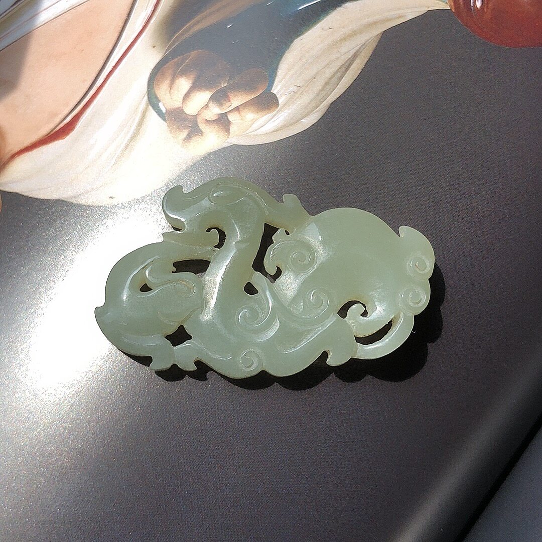 古风明清宫廷样式和田玉凤牌吊坠挂件新疆和田料油润无比雕工精美