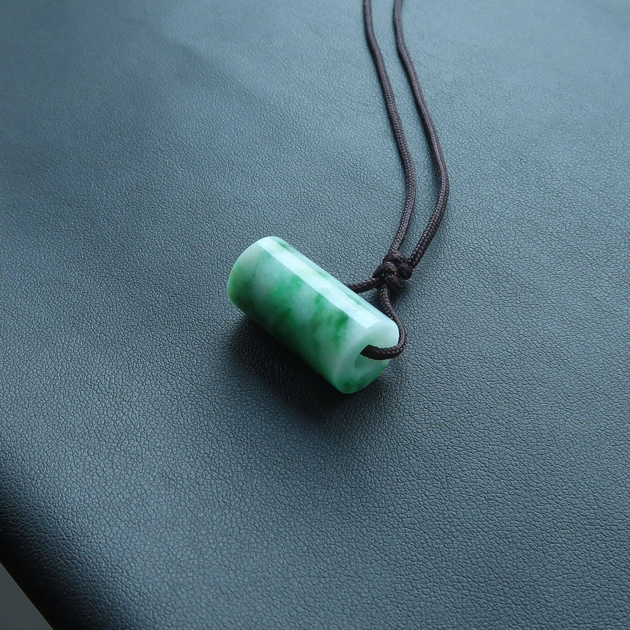 隆和斋藏天然老坑辣绿阳绿翡翠烟嘴吊坠玉石玉管挂件正品A货保真