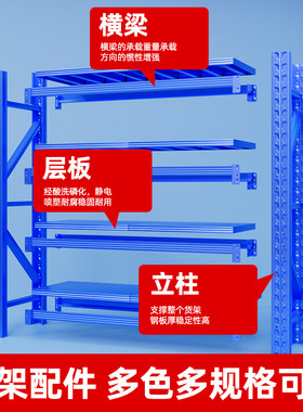 仓储货架层板立柱横梁轻型中型