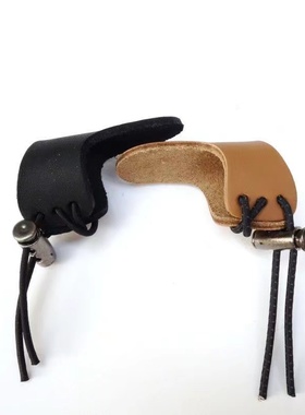 弓箭皮扳指黑色棕色蒙式扳指大拇指垫片护指传统弓射箭拉弦手护手