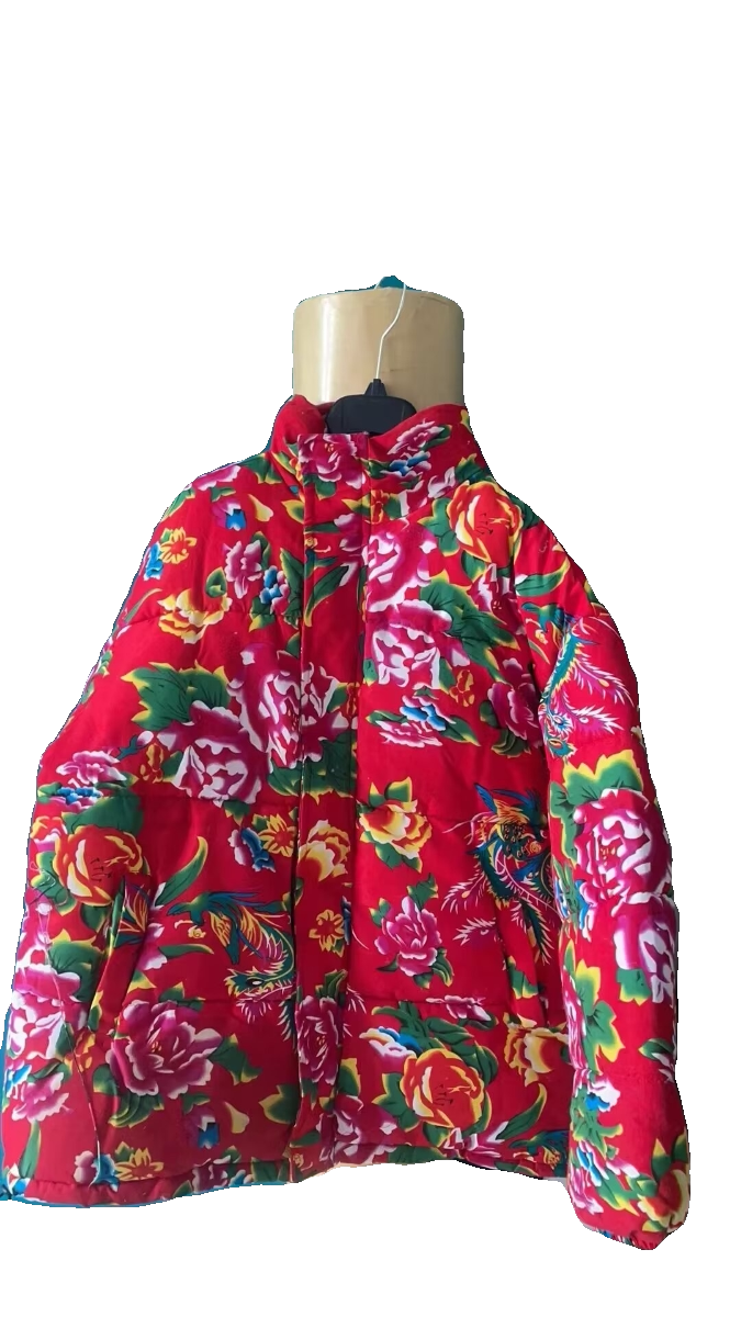 东北大花连立领加厚保暖防寒棉衣外套风特色棉服情侣花衣批45,男装棉衣,星座1610（原2004）