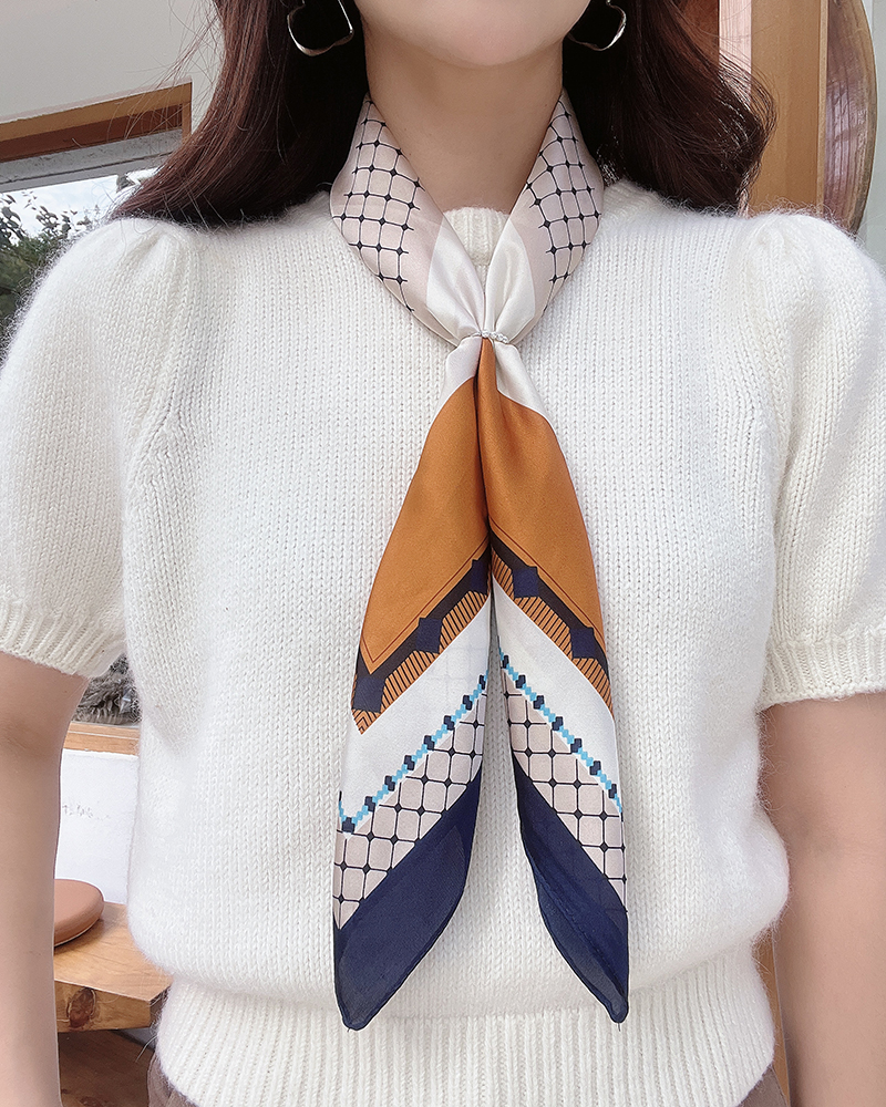 bff acc 法国小方巾女仿真丝夏季百搭围脖时尚70气质发带