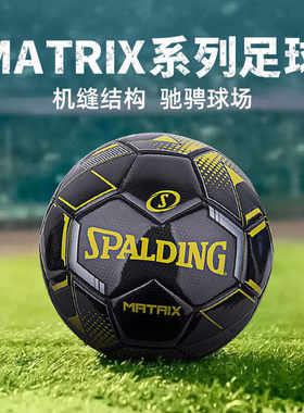 斯伯丁足球标准5号球PVC材质足球64-967Y机缝球5号成人用训练足球