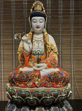 九鼎雕刻天然汉白玉祝福中式佛堂