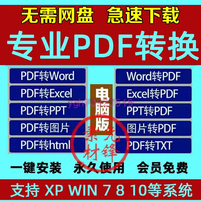 PDF转换WORD工具多种格式转换编辑器合并修改EXCEL PPT文档图片