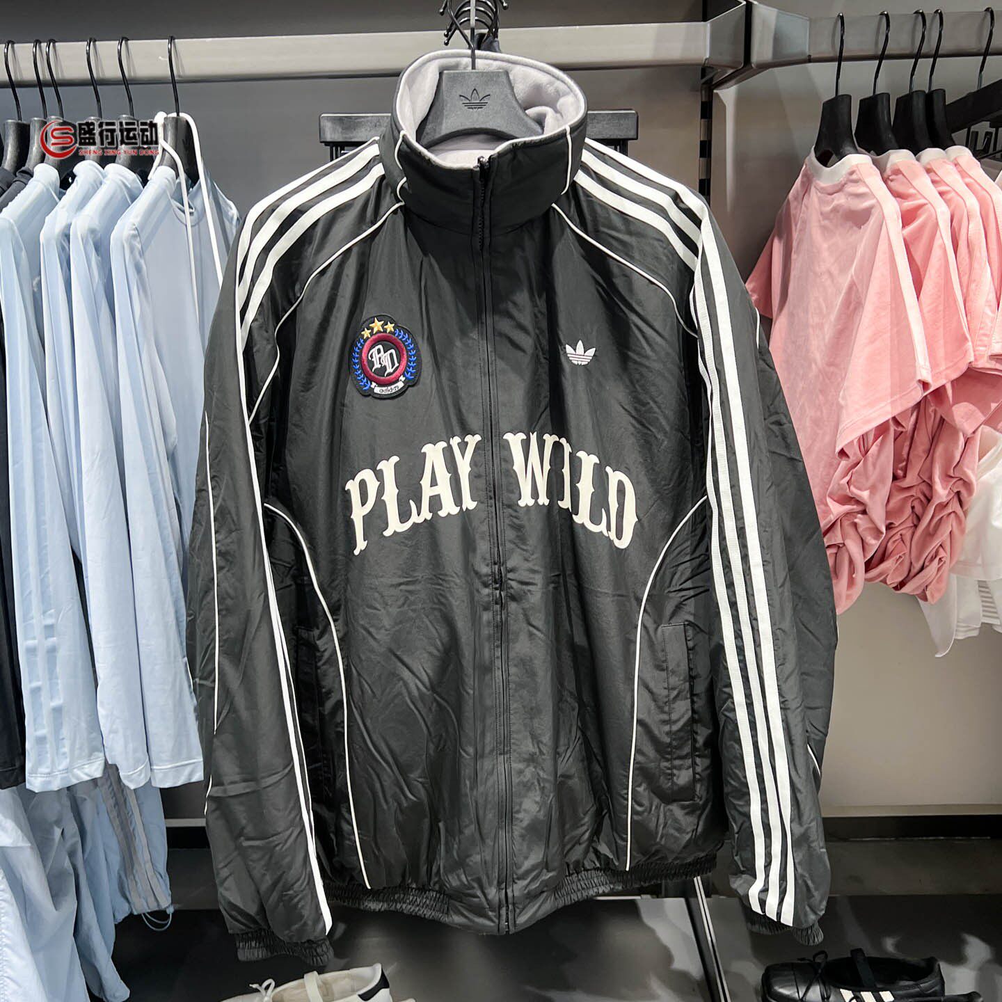 阿迪达斯三叶草男女款冬季双面穿复古保暖棉服宽松夹克外套KX4900