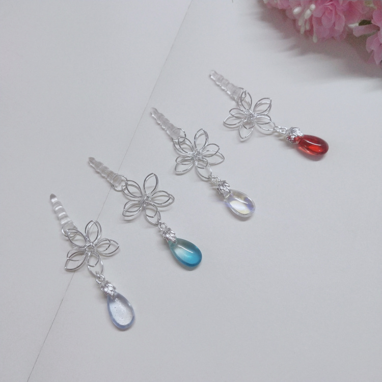 天官赐福衍生花城谢怜花花琉璃水滴手机链防尘塞情侣古风