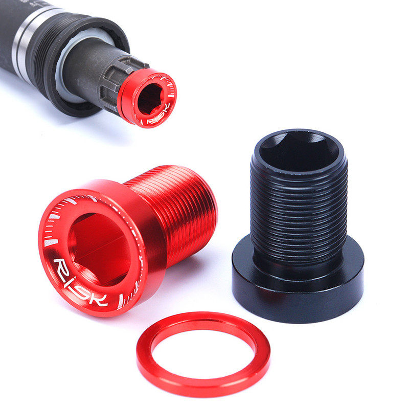 RISK山地自行车花键中轴曲柄BB螺丝彩色铝合金中空非防水牙盘固定