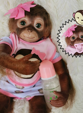 OtardDolls 50厘米仿真猴子半搪胶棉身儿童玩具收藏品重生娃娃
