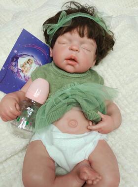 55CM纯实心硅胶Q弹宝宝仿真婴儿重生娃娃新生儿模特陪伴儿童玩具