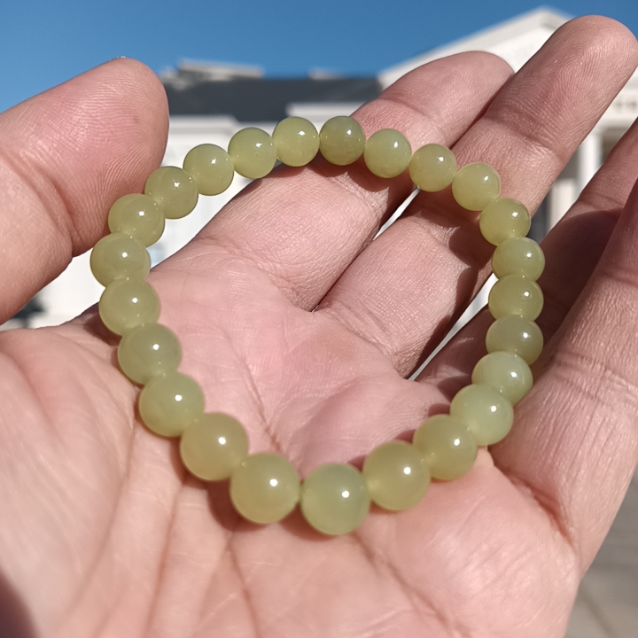 新疆和田玉黄玉圆珠手链手串