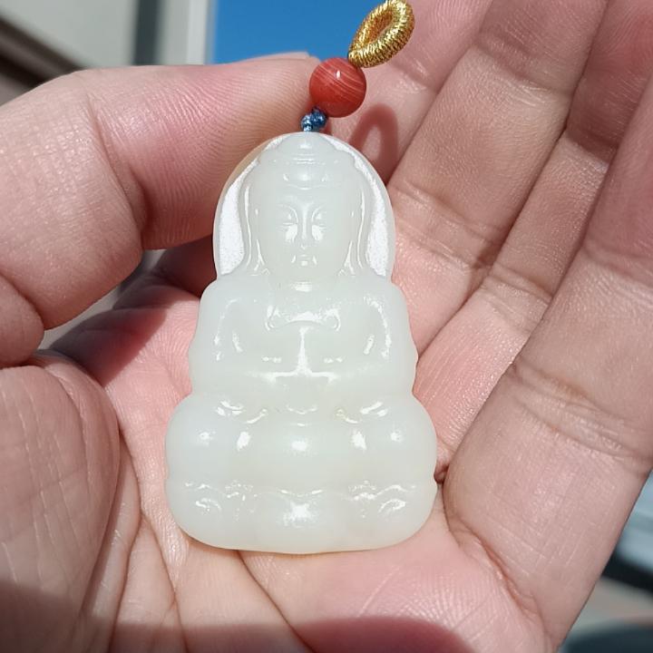 彩云轩特价玉器15.9克新疆和田玉黄玉黄口料观音挂件吊坠