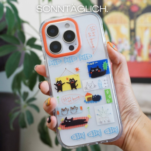 【支持17】永远星期天猫猫宅家正版授权双层IMD手机壳硬壳全包iPhone苹果141516promax华为mate6070pro新品