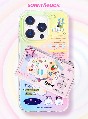 【支持17】星期天Y2K小狗正版授权千禧年双层IMD苹果手机壳iPhone141516promax华为mate6070pro硬壳全包透明