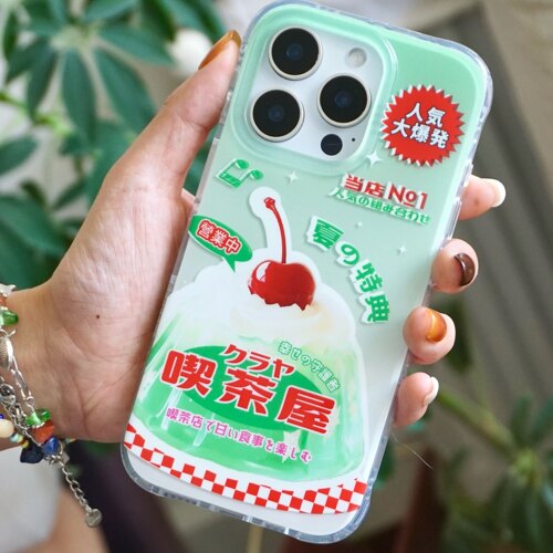 夏日喫茶屋果冻日系复古手机壳