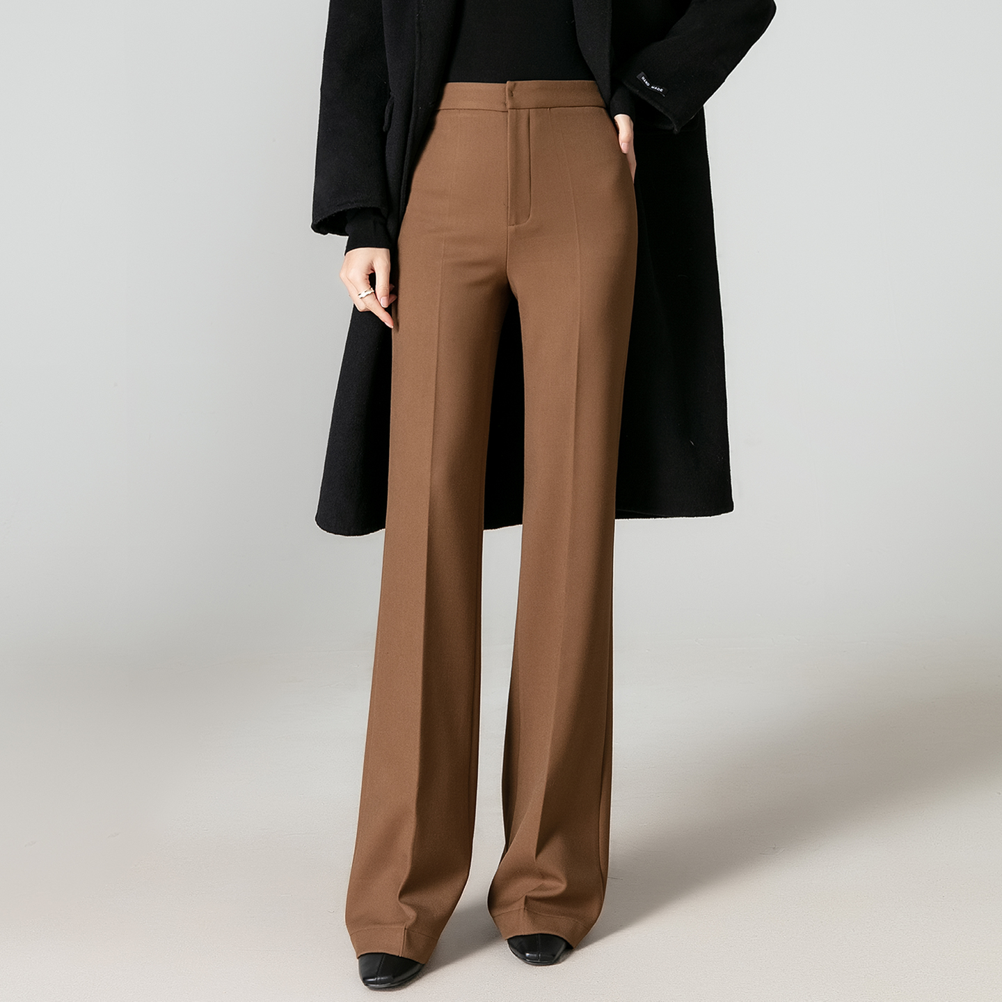 高腰通勤韩版微喇长裤