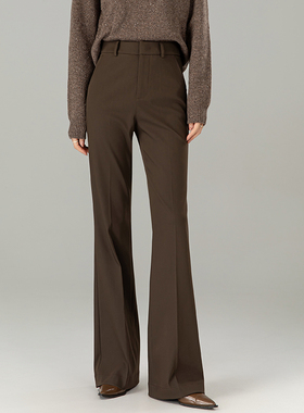 弹力超模神裤垂坠感微喇裤女长裤子2025秋冬新款高腰喇叭裤西装裤