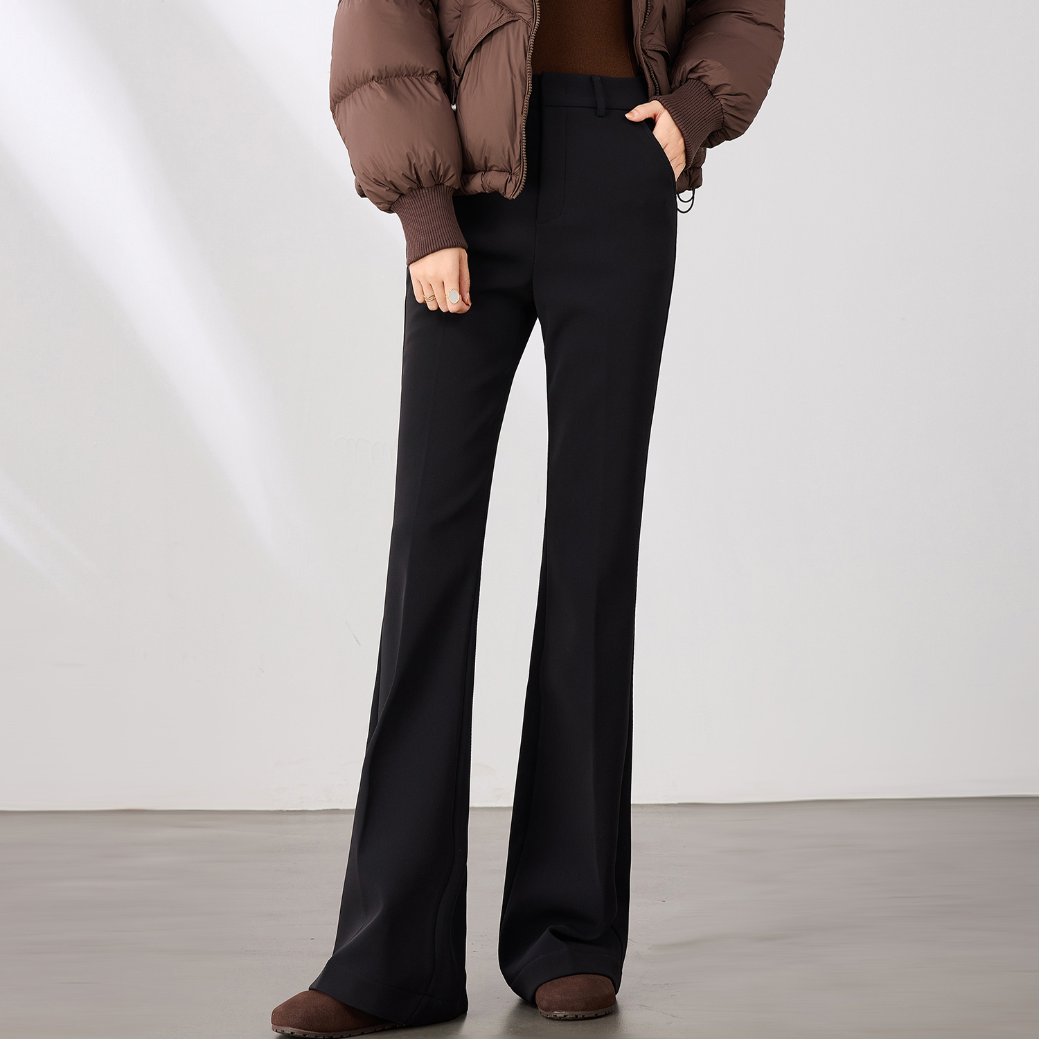 加绒超模神裤高腰微喇裤长裤