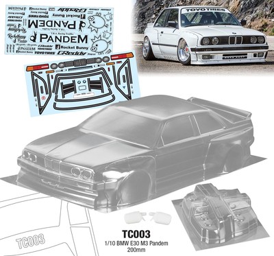 1/10 火箭兔宽体BMW E30 M3 TC003 200mm 透明PC 运费6元