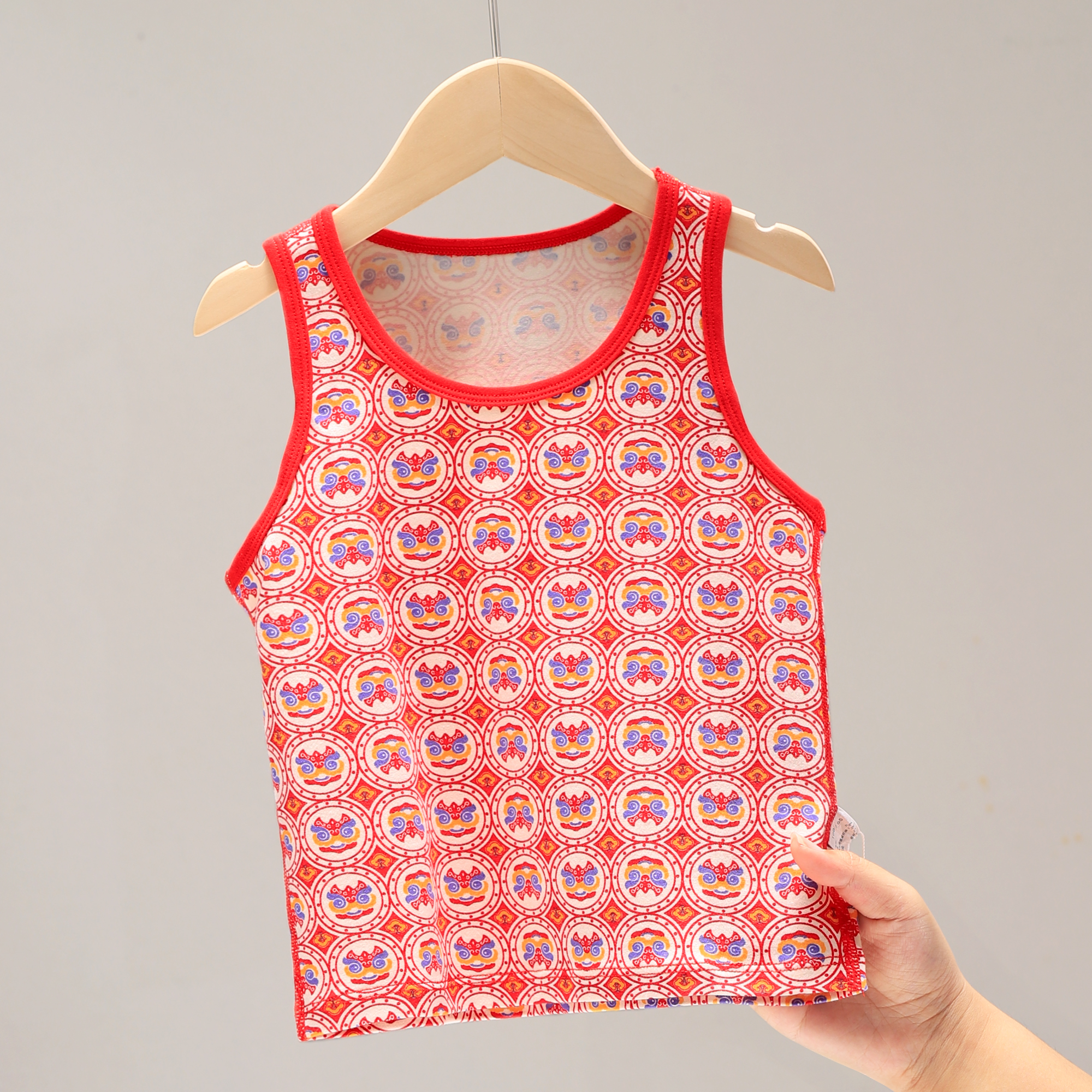 男童背心内穿本命年儿童新年红色中大童内衣宝宝2025新款打底衣服