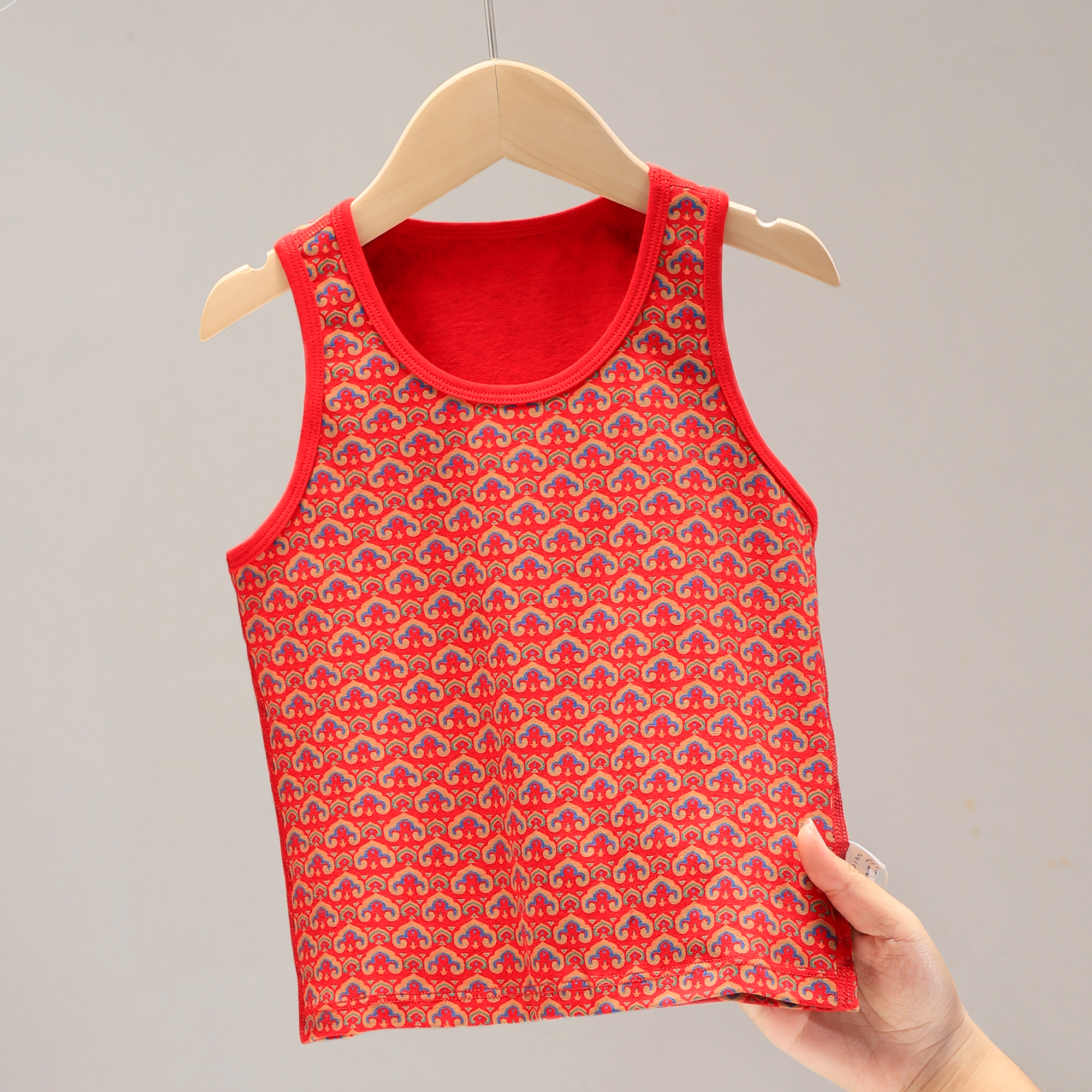 儿童红色背心男童秋冬内衣宝宝本命年打底女童秋冬打底礼物新年装