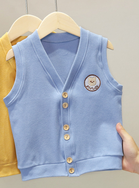 儿童马甲春秋外穿薄款女童毛线背心男童冬季宝宝2025新款婴儿马夹
