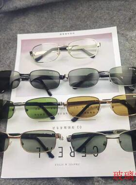 钢新款2024化玻璃镜片太阳镜潮流男士司机驾驶方框眼睛女墨镜男潮