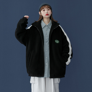 中性风 秋冬立领保暖棉服厚实羊羔毛外套男女新MY1003 P85控108图片