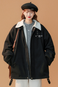 中性  加厚翻领呢料羊羔毛棉服男新潮外套女新MY6171 P115控138图片