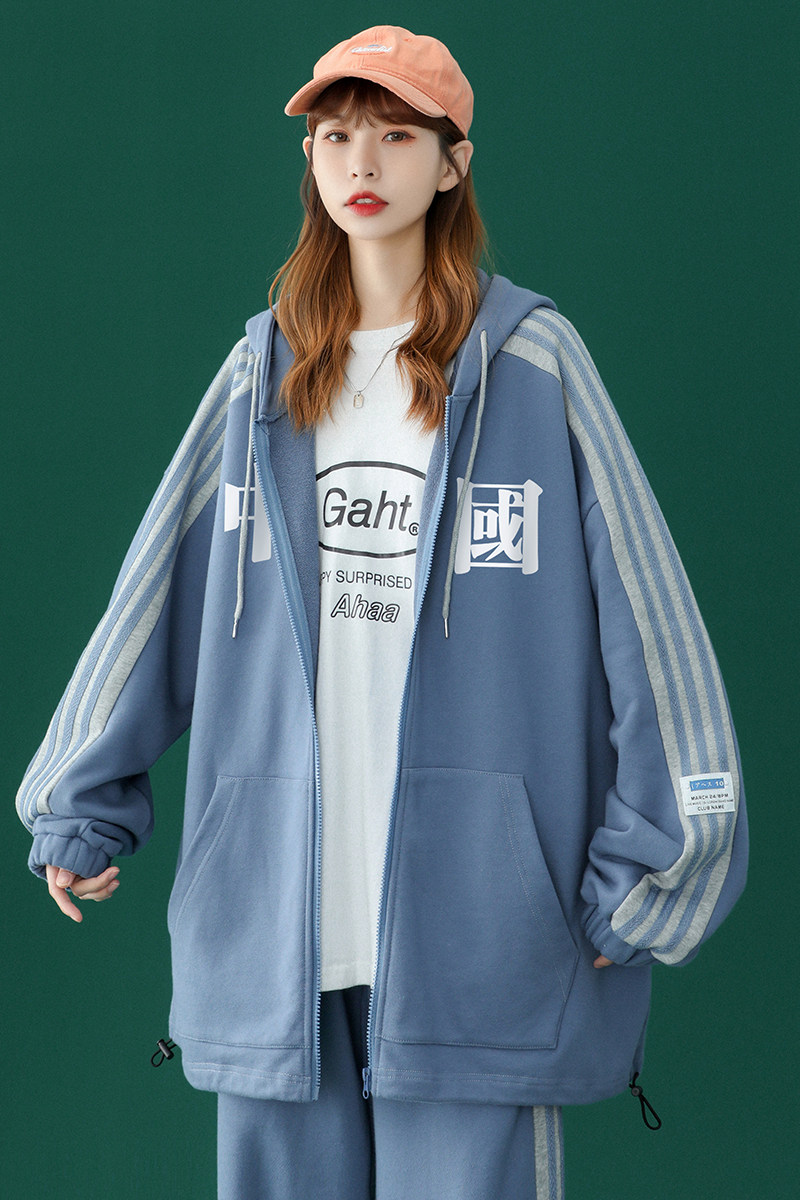 中性套装秋冬开衫连帽卫衣男女卫裤套装潮TZ6706P100控138,男装休闲套装,电商A268