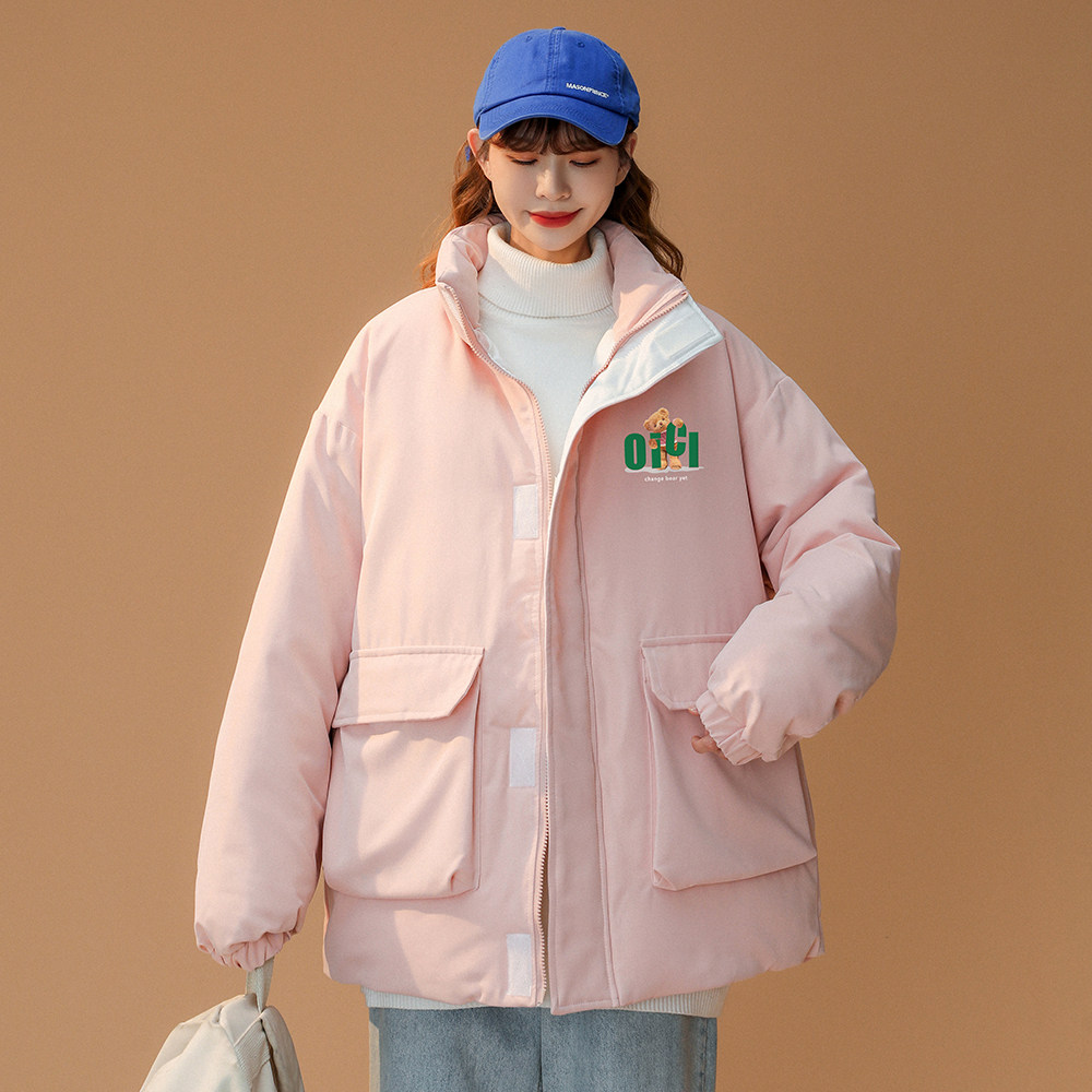 中性港风加厚立领撞色工装棉服男新外套女MY62002P115控138,男装棉衣,电商A268
