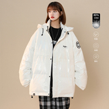 80%白鸭绒中性冬字母宽松连帽亮面羽绒外套男YR6100P255控299，男装羽绒服，电商A268