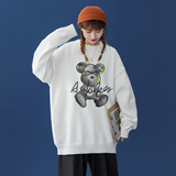 中性秋冬潮小熊宽松圆领软糯毛衣男女针织衫上衣新M6801P55控68，男装针织衫/毛衣，电商A268