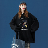 中性秋冬新款宽松小新印花连帽卫衣新男女新W6233P35控48，男装卫衣，电商A268