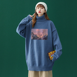 中性冬季宽松百搭毛衣男女潮流针织衫潮M6913P65控78加绒P75，男装针织衫/毛衣，电商A268