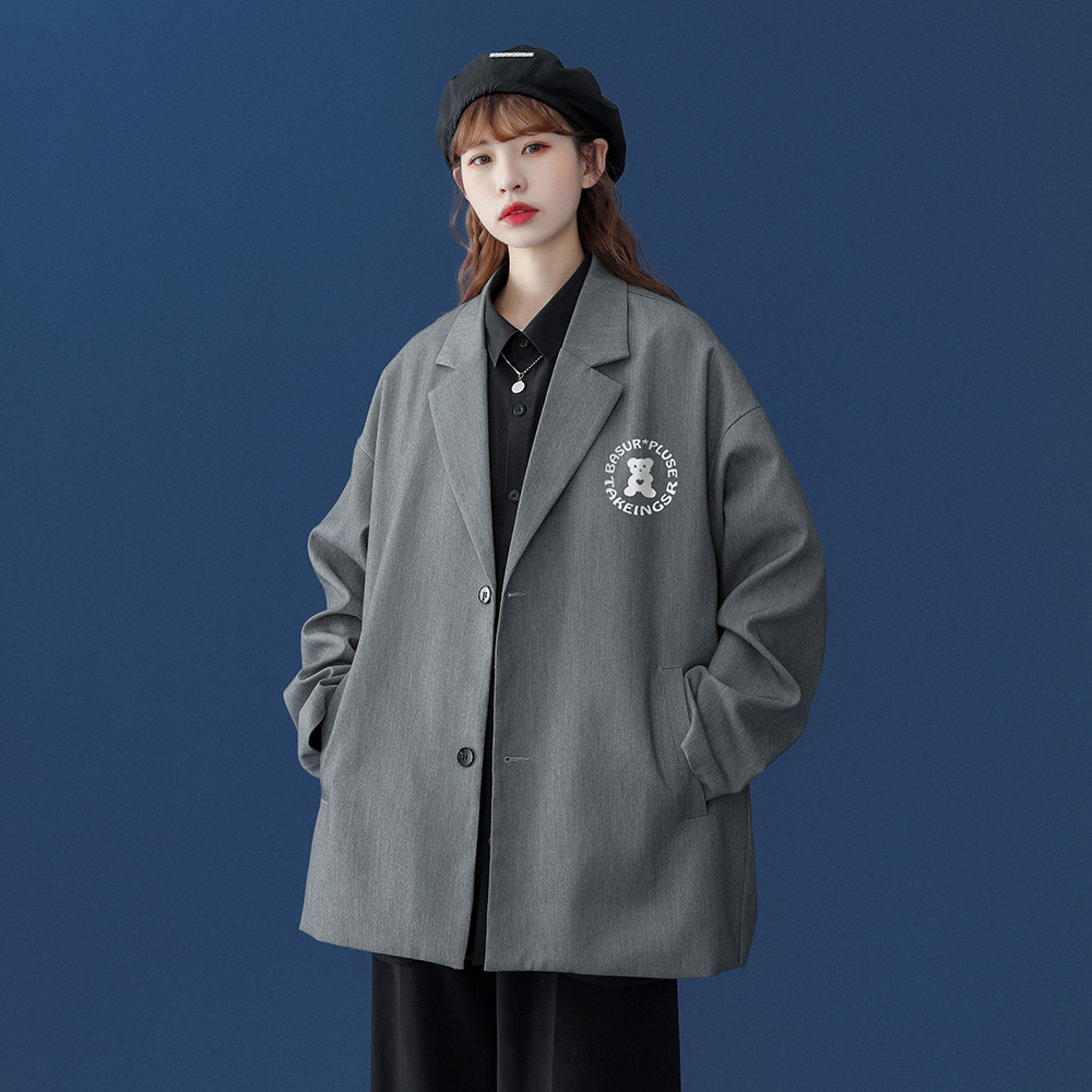 中性秋季潮流休闲翻领西服小西装外套上衣男女新XZ614P75控88,男装西服,电商A268