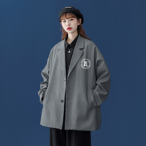 中性 秋季潮流休闲翻领西服小西装外套上衣男女新 XZ614 P75控88图片
