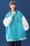 中性秋季潮流小熊印花棒球服男女情侣夹克外套新G6807P65控78，男装夹克，电商A268