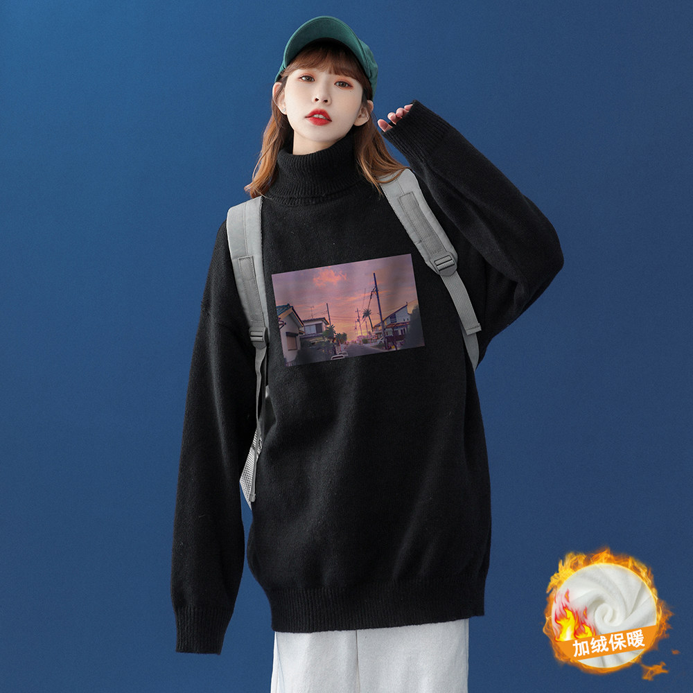 中性冬季宽松百搭毛衣男女潮流针织衫M6913P65控78加绒P75，男装针织衫/毛衣，电商A268