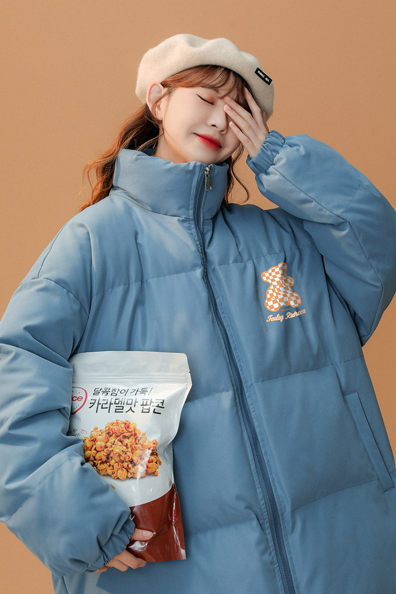 中性2023新款棉衣小熊印花面包服情侣外套潮MY62023P115控138,男装棉衣,电商A268