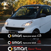 奔驰smart汽车GCL前挡风玻璃装 饰改装 贴后挡标志风挡车贴纸拉花