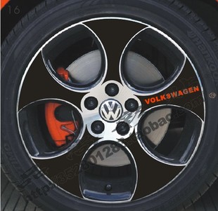 GTI 专用轮毂碳纤维贴纸 改装 2012款 包邮 POLO 轮毂贴 POLO轮毂贴