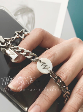 InTheCase极简创意英文字母定制16ProMax天然贝壳节日礼物纪念适用于iphone苹果华为透明防摔链条情侣手机壳