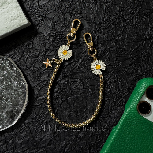 清新小雏菊挂链皮质手机壳iphone